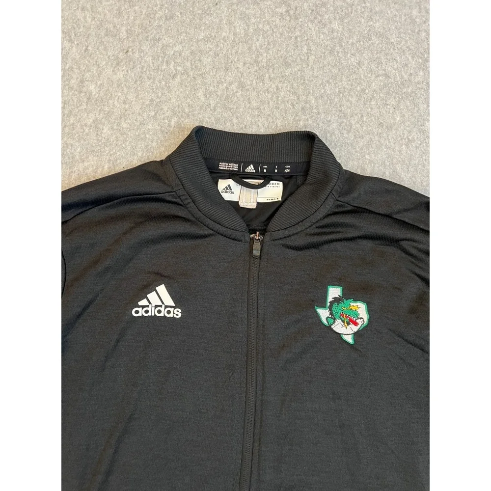 Adidas Texas Dragon Track Jacket Men's Medium Black Full‎ Zip Bomber Climalite